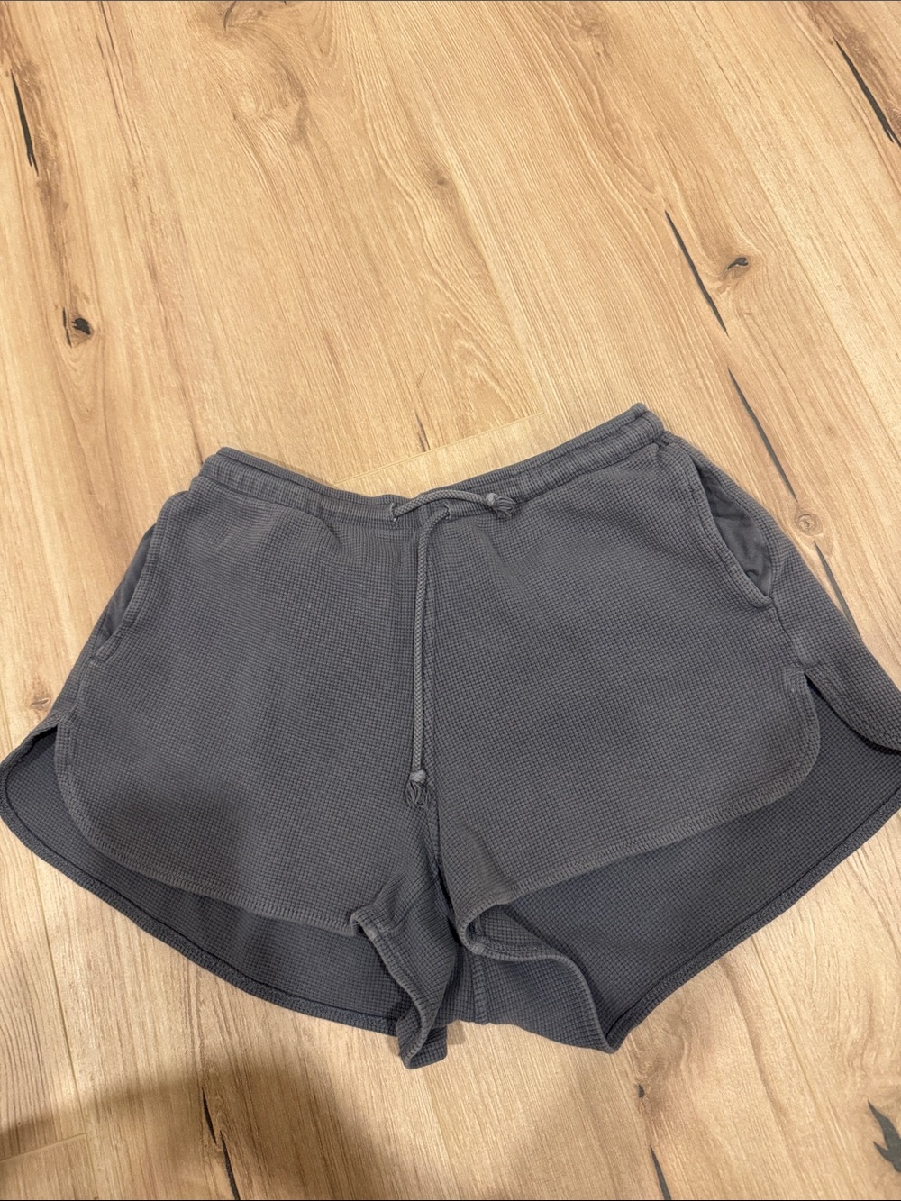 Brandy Melville Charcoal Waffle Knit Shorts